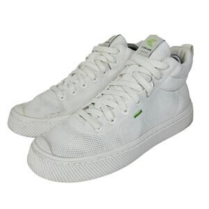 Cariuma Mens 6 Womens 7.5 White Canvas IBI High Top Sneakers Lace Up Dingy